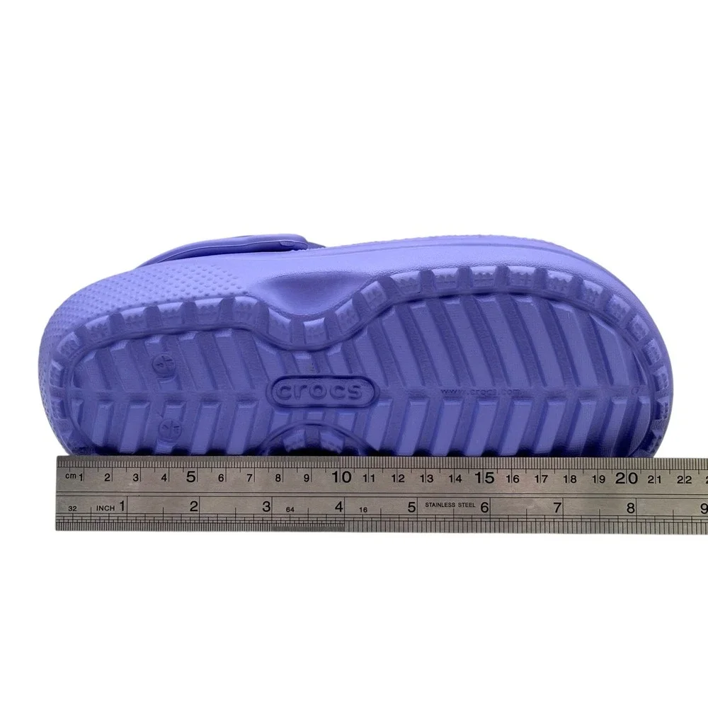 Crocs Classic Youth Girls Lined Neo Puff‎ Boots Size 2 Digital Violet Faux Fur